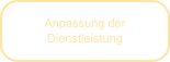 Anpassung der Dienstleistung